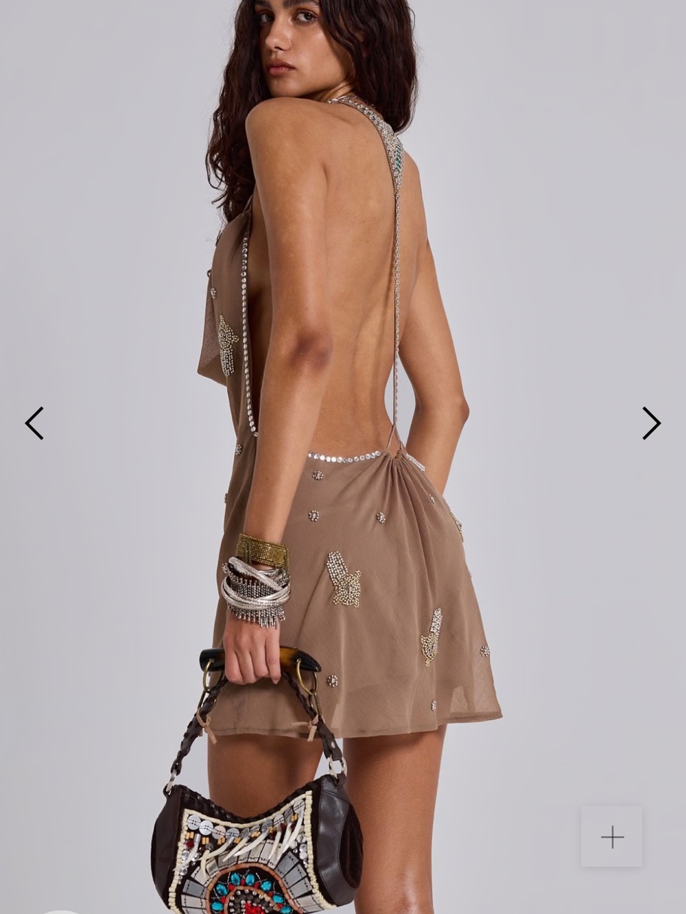 Jaded London Doure Embellished Backless Mini Dress US 6 NWT Embellished Studded - Picture 5 of 15